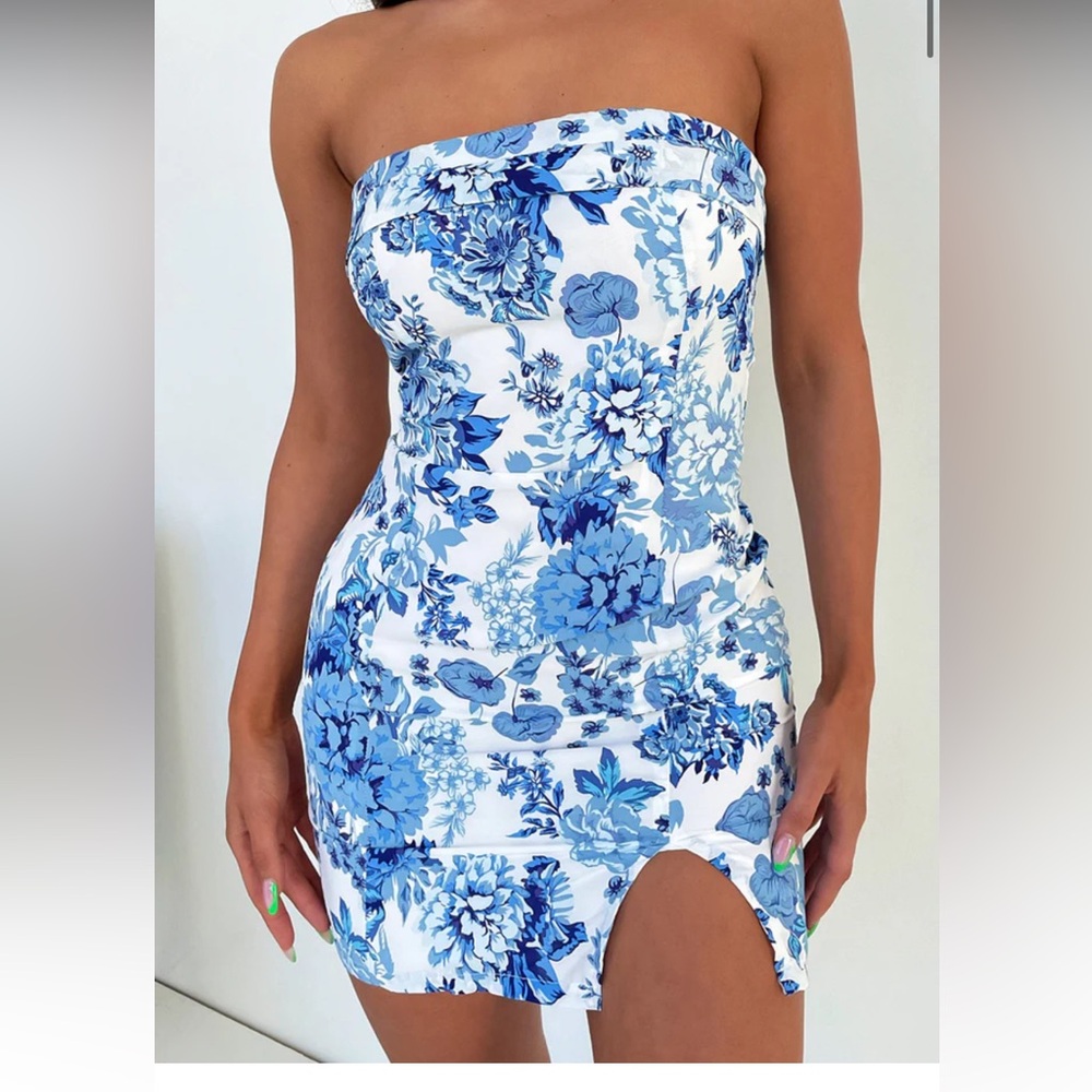 That’s So Fetch “Charms” Mini Dress - Blue Floral